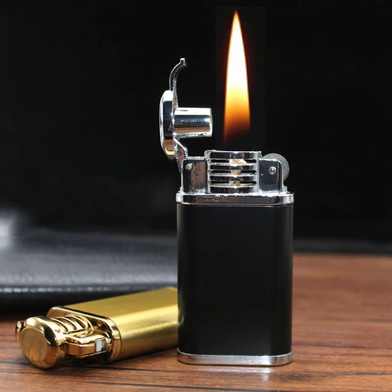 

Vintage Flint Kerosene Lighters Flame Retro Metal Grinding Wheel Petrol Old Trenches Cigarette Lighter Smoker Gadgets