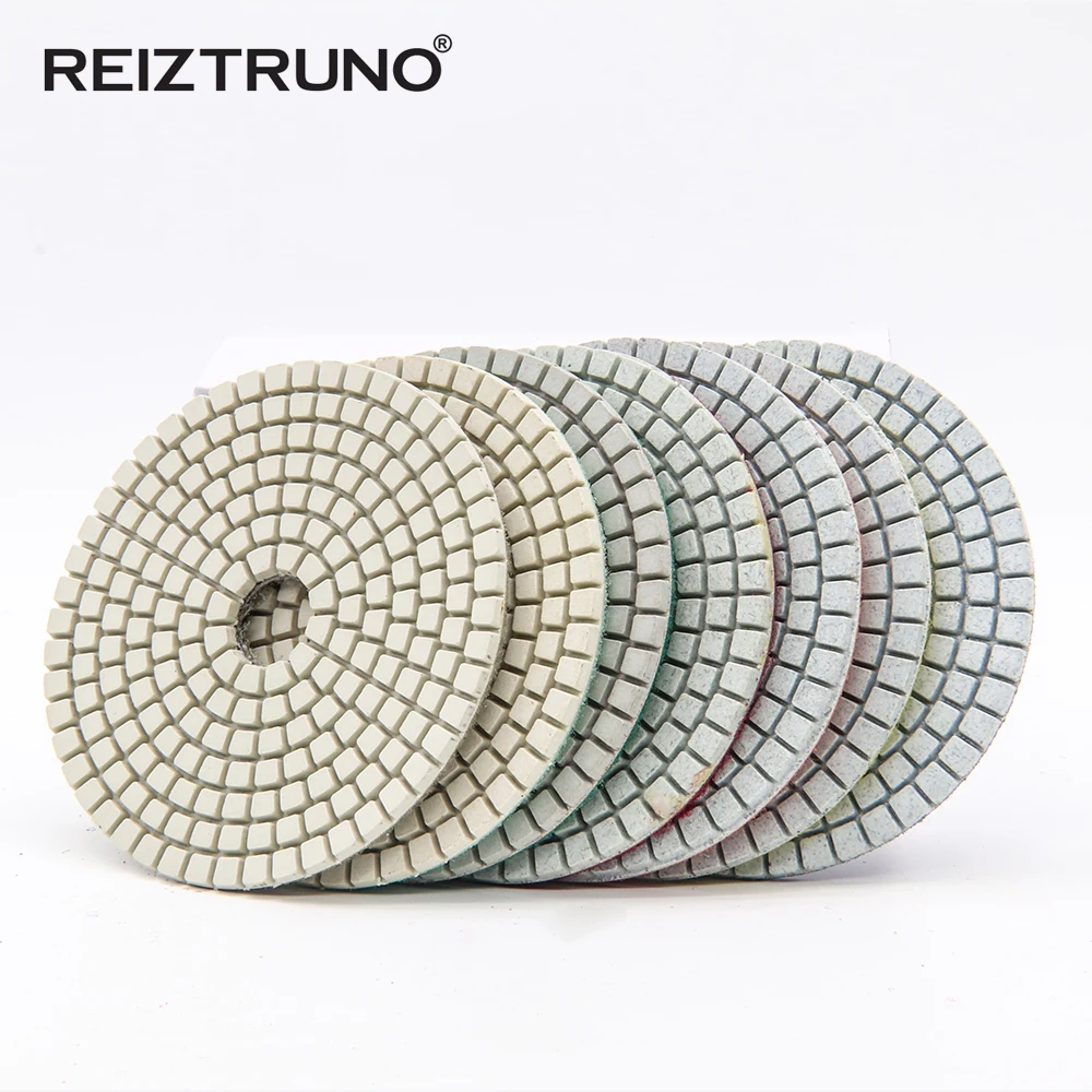 3 Buah Bantalan Pemoles Lantai Beton Berlian Ikatan Resin 4 Inci untuk Pemoles dan Pemoles Lantai Beton. Penggunaan Velcro Kembali, Basah/Kering