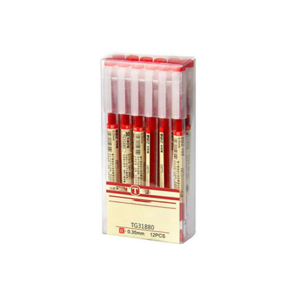 12 pz/lotto breve stile penna a sfera Gel inchiostro 0.35mm nero rosso scuola di alta qualità
