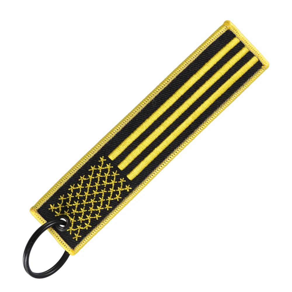 

Gold and Gray US Flag Keychain Strap with Key Ring EDC for Motorcycles Scooters Cars and Patriotic American Flag Gift Keychains