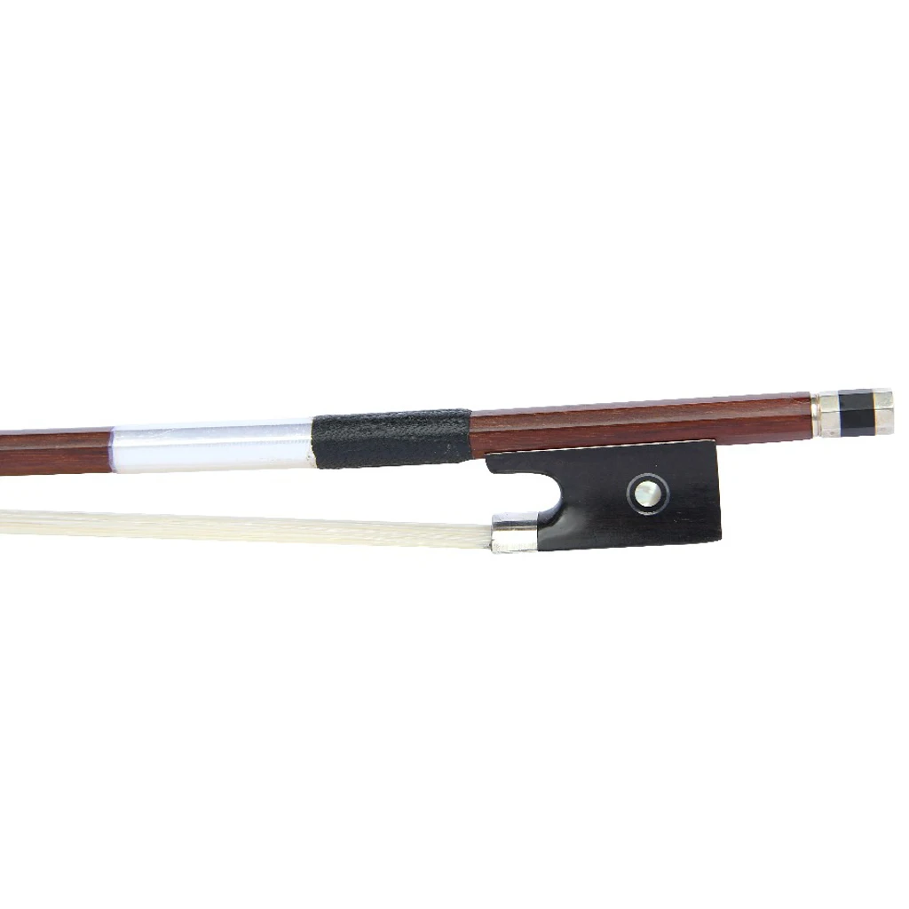 1/16-4/4 Size Violin Bow Brazil Wood Round Stick Mongilia Horse Hair Ebony Frog Parisan Eye Nickel Silver Fitting Button FP900A