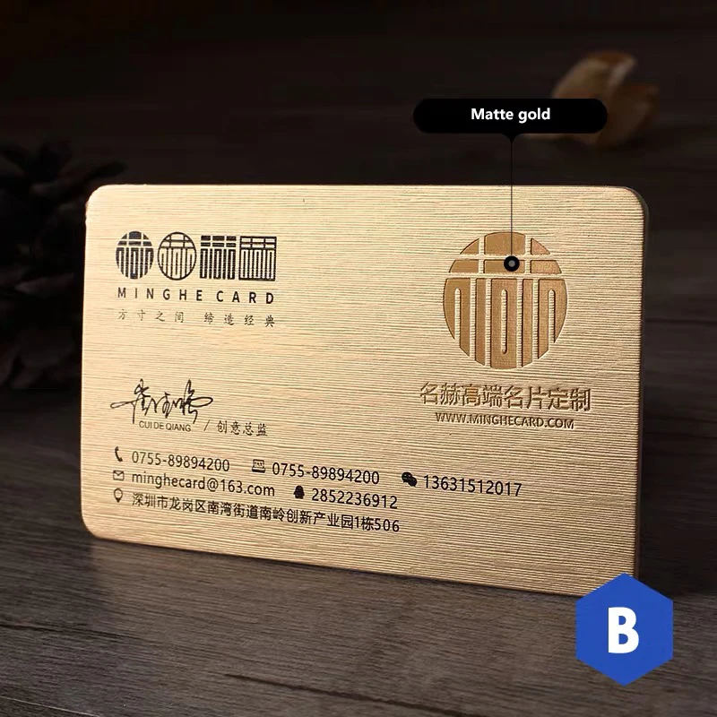 Custom Business Card Printing Brushed Gold 500gsm Special Paper Creative Personalized Thick Gift Office Cards Printed 200pcs