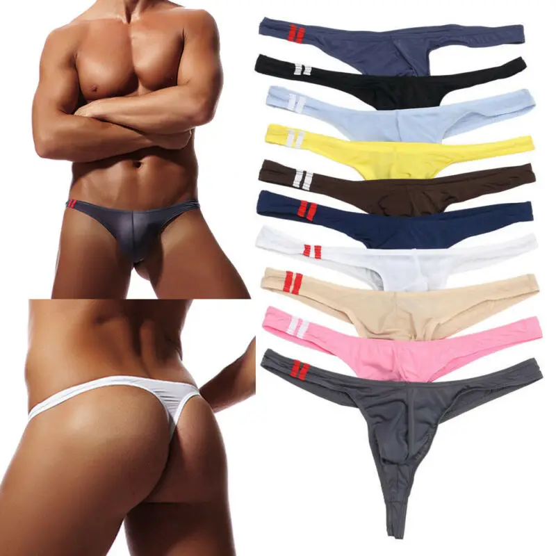 Ropa interior sexy para hombre, tanga transpirable, parte trasera en T, nueva