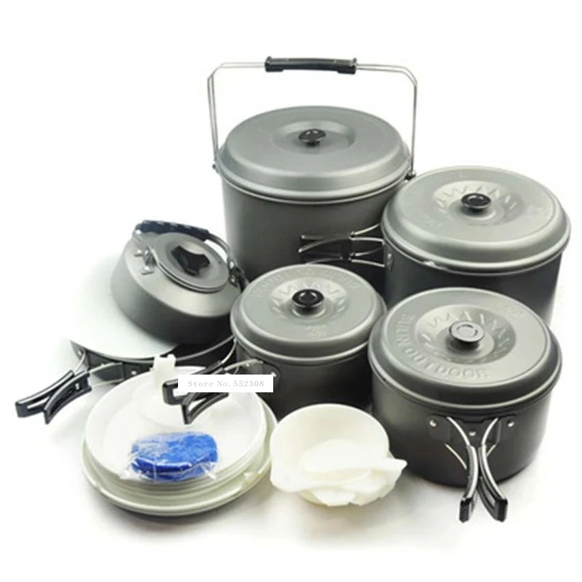 

12 Person Travel Pots Set Large Capacity Lightweight Camping Pots Bowls Outdoor Cookware Tableware Family Set pot BL200-C10 1pc