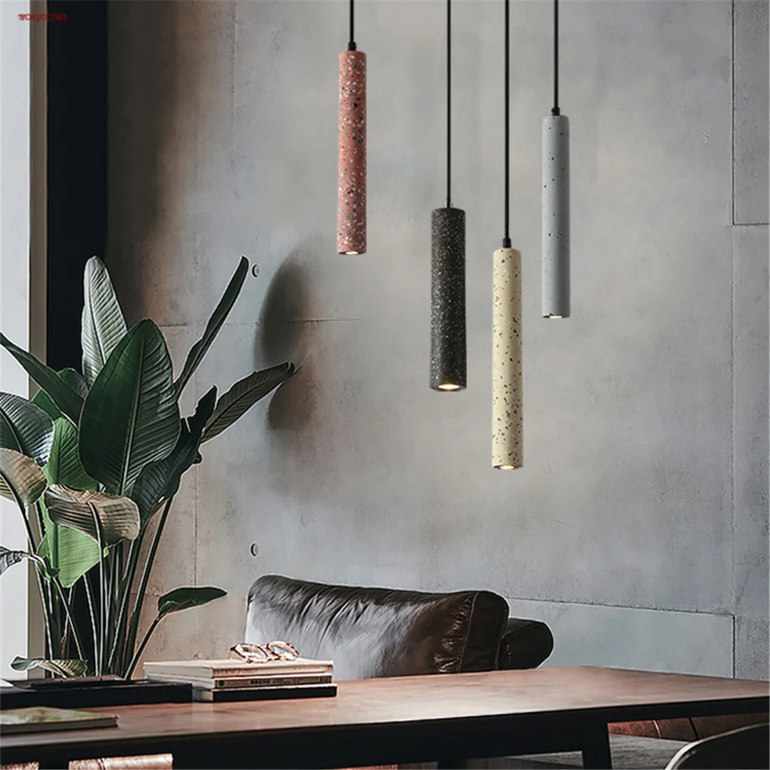 

BANG Concrete pendant lamplong hanging lights Loft Industrial Led Terrazzo Cement lamp Bar Loft Kitchen Art coffee shop light