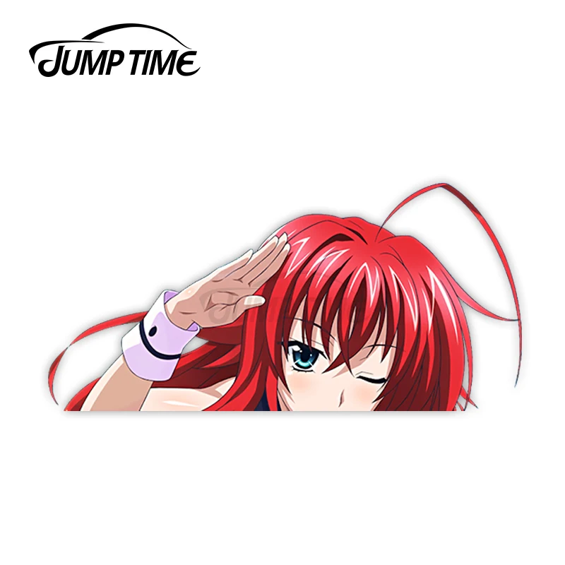 Jump Time High School DxD Rias Gremory 184 Cute Anime Girl Peeker Vinyl Decal Window Waifu Car Stickers 13cm