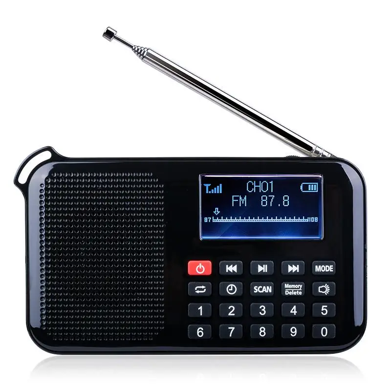 EONKO L-388 Solar FM Radio with TF USB AUX LCD Screen Display Lyric Power Bank