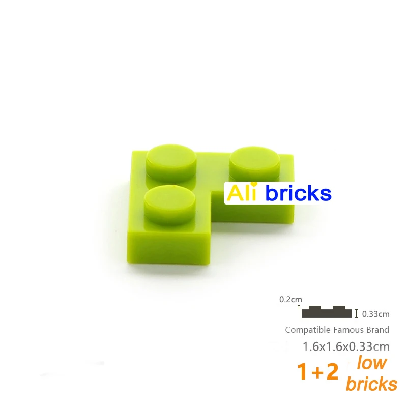 40pcs Bulk Accessories Parts Plate 2x2 Corner Idea Building Bricks 2420 DIY Classic Blocks MOC Educational Toys For Children