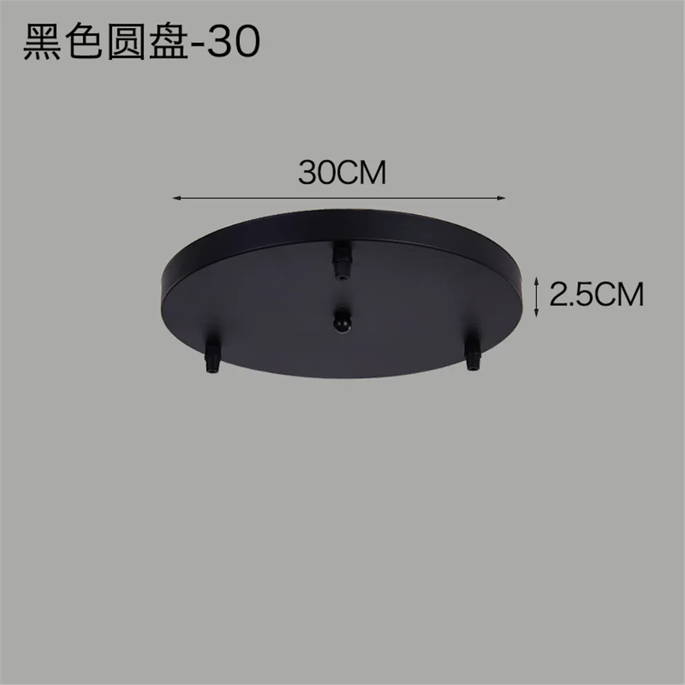 Golden Ceiling Disc Long Strip Round 3 Holes Heads Hanging Lamp Ceiling Plate Suspension Luminaire Accessories Black Metal Tray