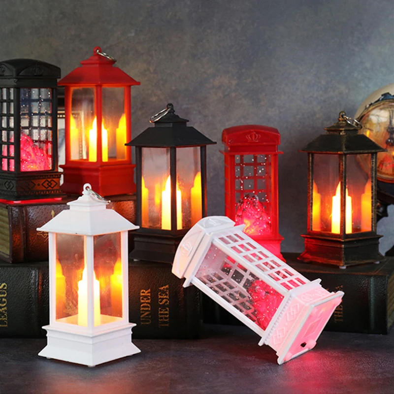 Vintage Castle Lantern świece Led Light DIY wiszące przerażające rekwizyty świeca światło dla domu Bar impreza z okazji Halloween dekoracja