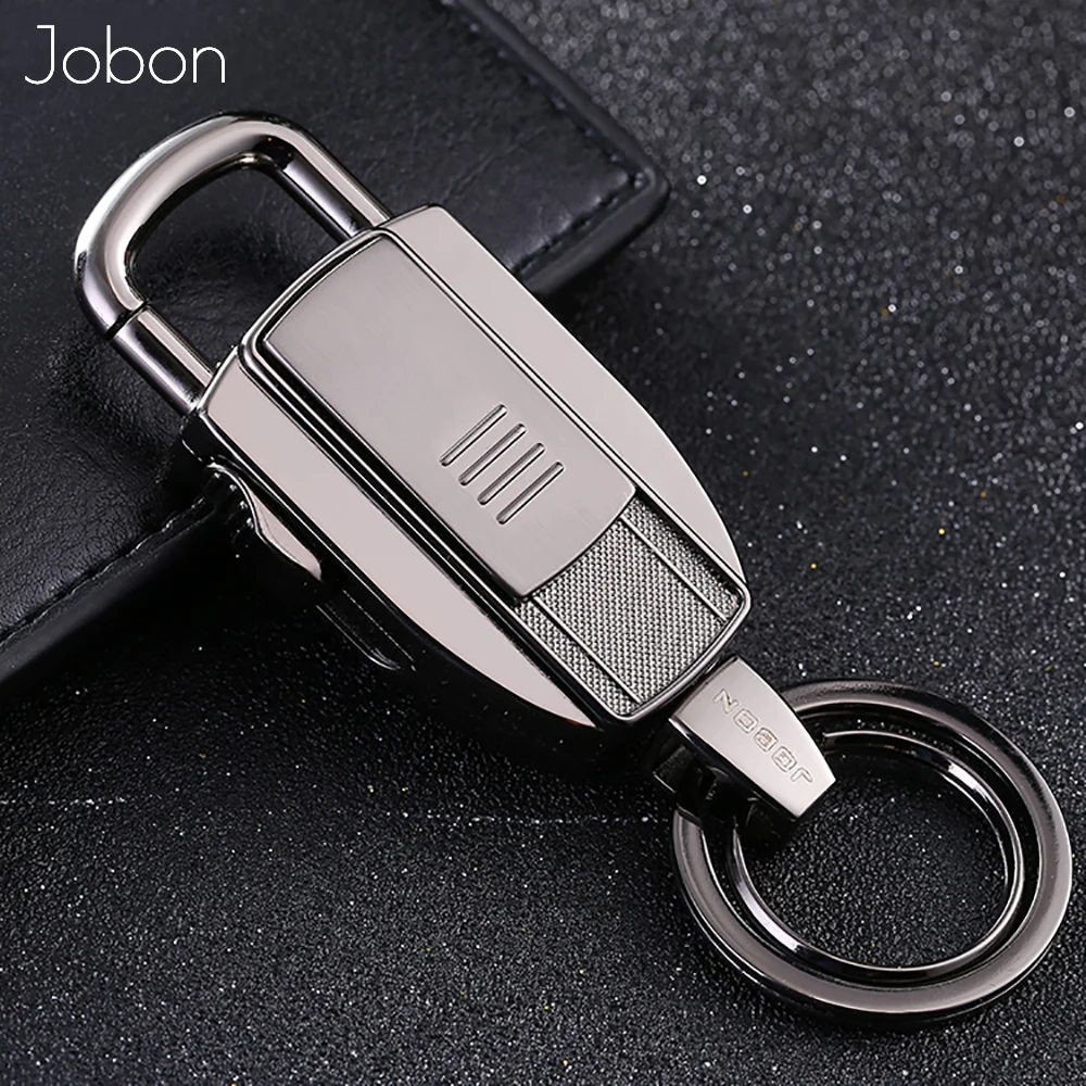 Jobon Creative Cigarette Lighter Men Keychain Car KeyChains Multifunction Key Rings Holder Luxury Fathers Day Gift High Quality