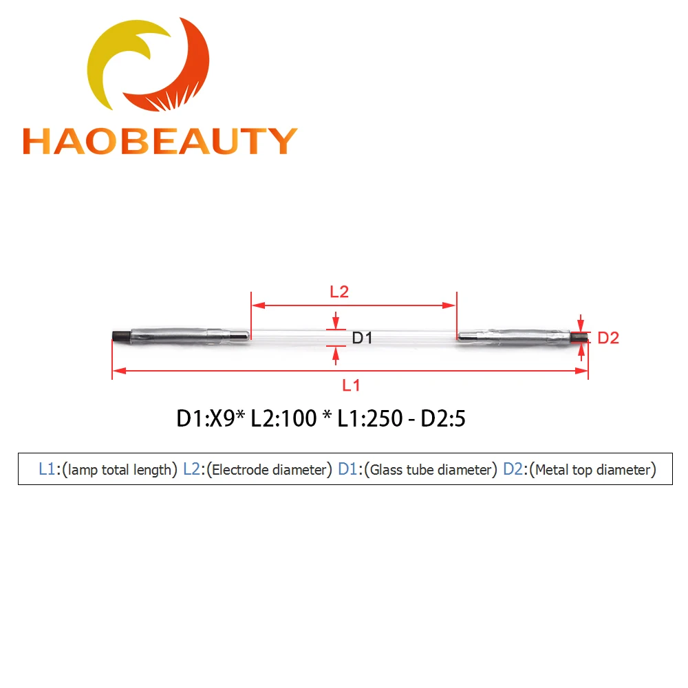 HaoBeauty Laser Xenon Lamp X9 Series Short Arc Lamp Q-switch Nd Flash Pulsed Light For YAG Fiber Welding Cutting