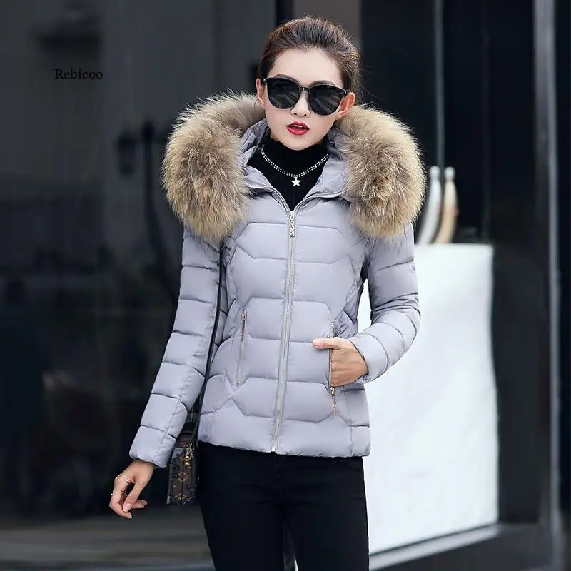 Down coats female winter jackets women parkas new fur collar hooded warm coat woman down jacket outerwears