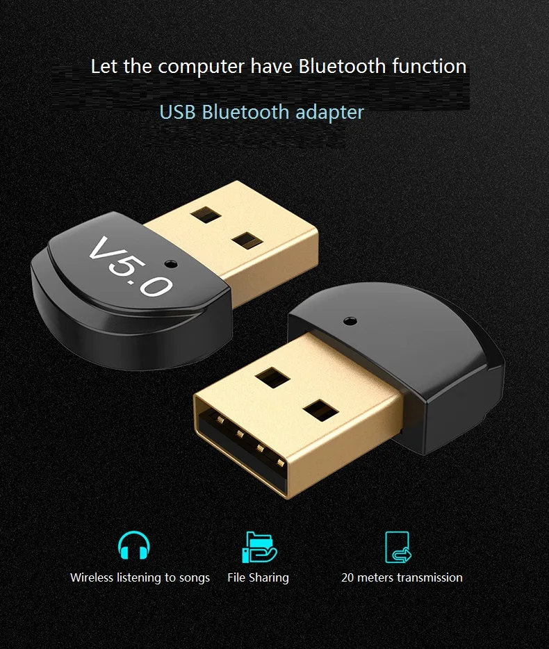 Adaptateur Dongle USB Bluetooth 4.0 pour ordinateur, haut-parleur, souris sans fil, musique, récepteur Audio, transmetteur