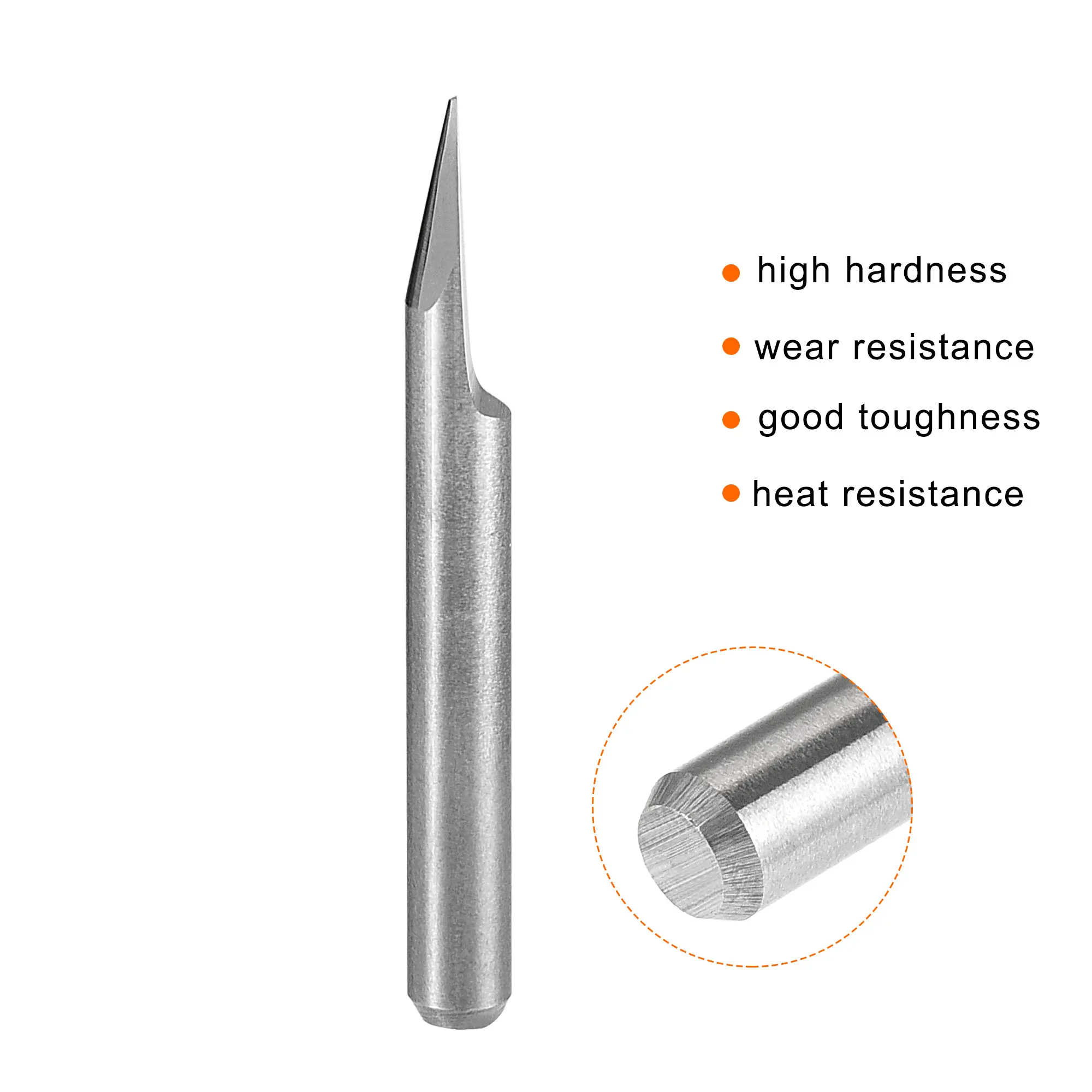 Wiertło do grawerowania drewna Uxcell z węglika spiekanego 3.175mm 1/8 "cholewka, 30 stopni 0.5mm końcówka narzędzie do frezarki CNC do akrylu pcv MDF PC 10 sztuk