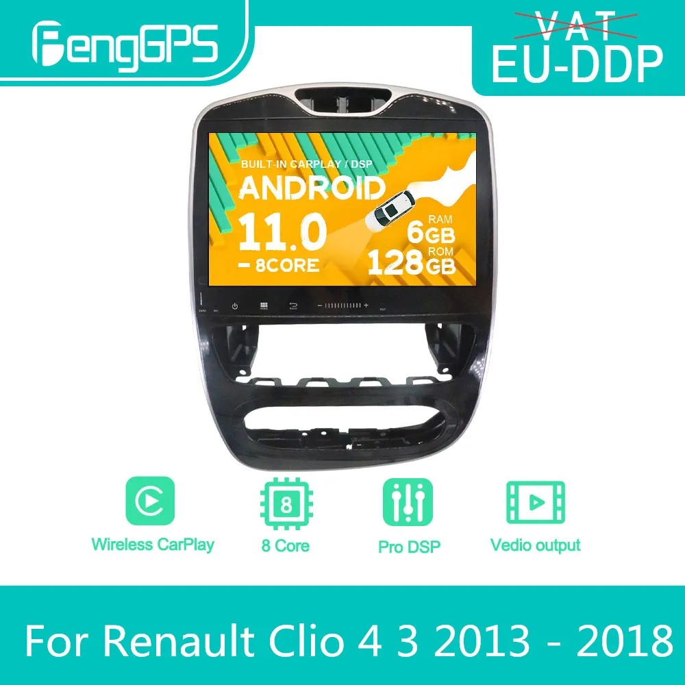 For Renault Clio 4 3 2013 - 2018 Android Car Radio Stereo DVD Multimedia Player 2 Din Autoradio GPS Navi PX6 Unit Touch Screen