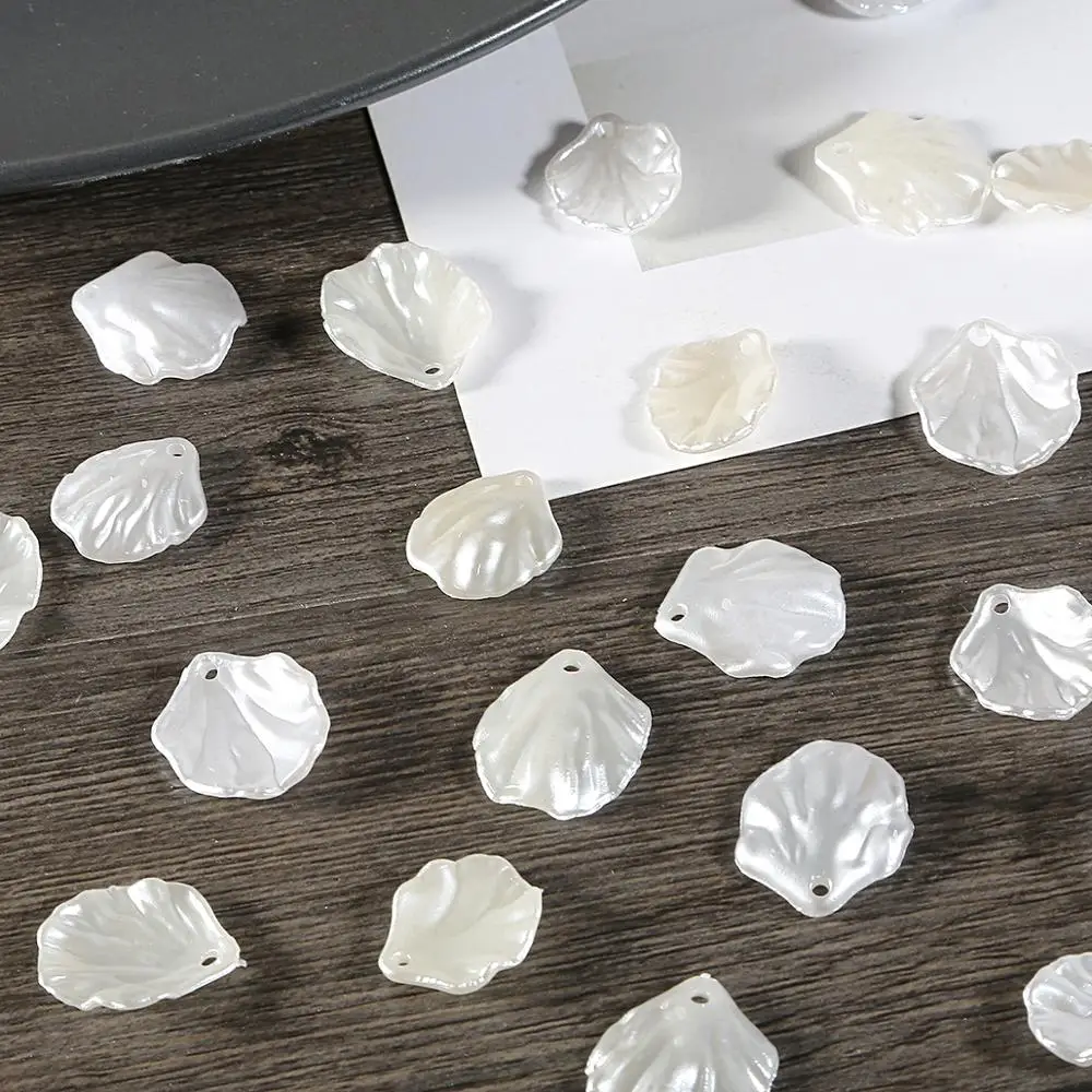 20pcs/lots High Quality ABS Imitation Pearl Shell Petals Flower For DIY Hairpin Earrings Necklace Jewelry Makeing Accessories