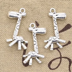 8pcs Charms Running Giraffe Deer 29x19mm Antique Bronze Silver Color Pendants Making DIY Handmade Tibetan Finding Jewelry