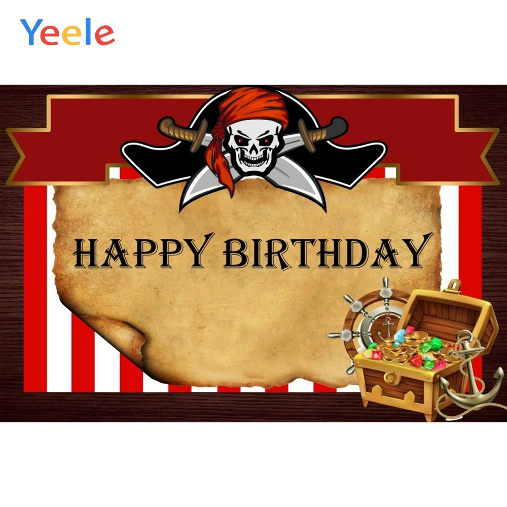 

Pirate Captain Ship Treasure Baby Boy Birthday Party Backdrop Custom Vinyl Photography Background for Photo Studio Photophone