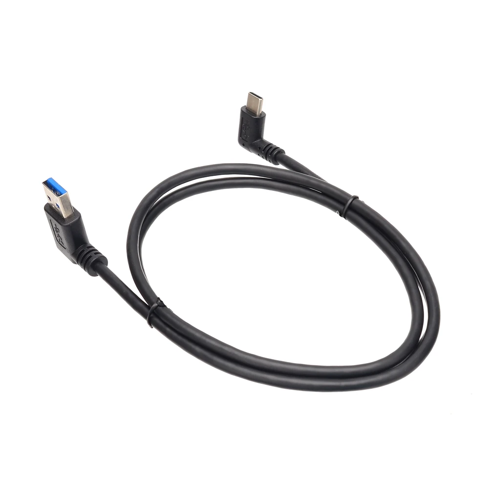 كابل USB 3.0 بزاوية 1 متر 90 درجة من النوع A ذكر إلى USB 3.1 Type-C ذكر لمزامنة البيانات والشحن متوافق مع Xiaomi 4C/5 Huawe