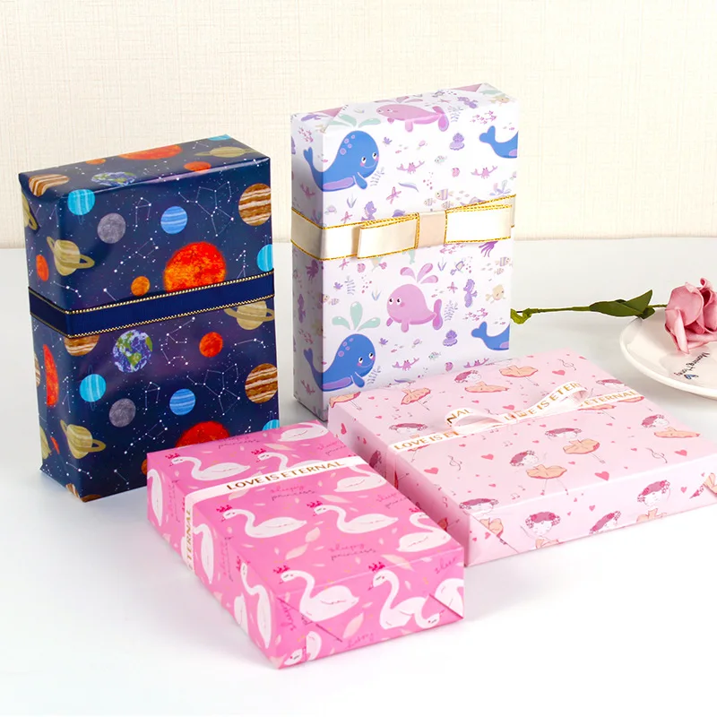 50*70cm Wrapping Paper Child Holiday gift decoration paper Christmas series Cute animals Galaxy Flamingo Wedding Gift Paper