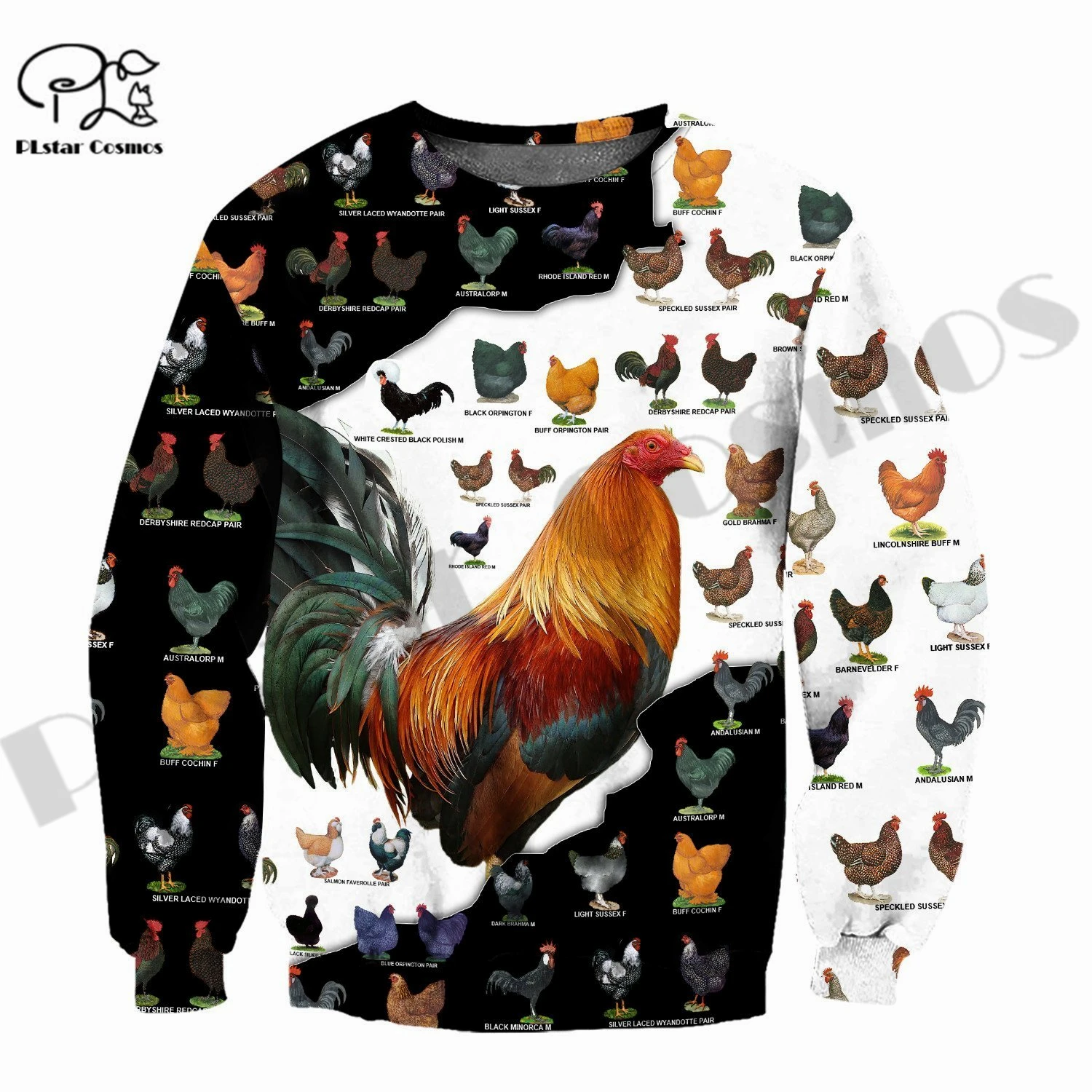 PLstar Cosmos 3Dprinted Newest Rooster Animal Art Harajuku Streetwear Pullover Unique Unisex Funny Hoodies/Sweatshirt/Zip Q-1