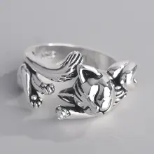 Thai Silver Kitten Ring for Women #4