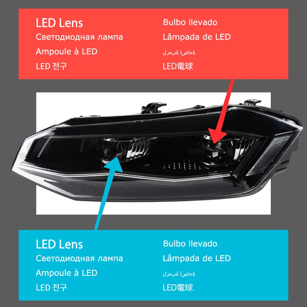 ヘッドライトvwポロ2019-2022 drlヘッドランプledキセノン電球