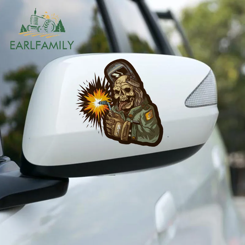 EARLFAMILY 13cm For Zombie Welder Welding Helmet Personality Car Graffiti Sticker Creative Decal Suitable For RV Decoration