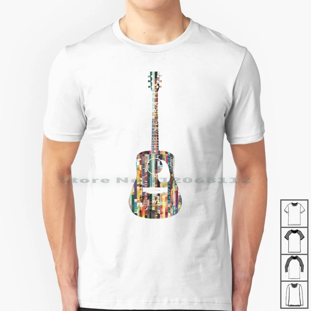 Acoustic Guitar T Shirt 100% Cotton Acoustic Guitar Guitars Music Musical Musician Strings Takamine Paul Reed Smith Taylor