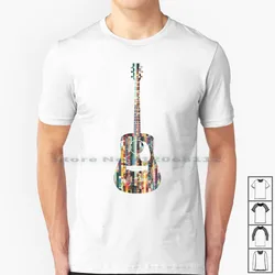 Gitara akustyczna T Shirt 100% bawełna gitara akustyczna gitary muzyczne muzyczne muzyk struny Takamine Paul Reed Smith Taylor