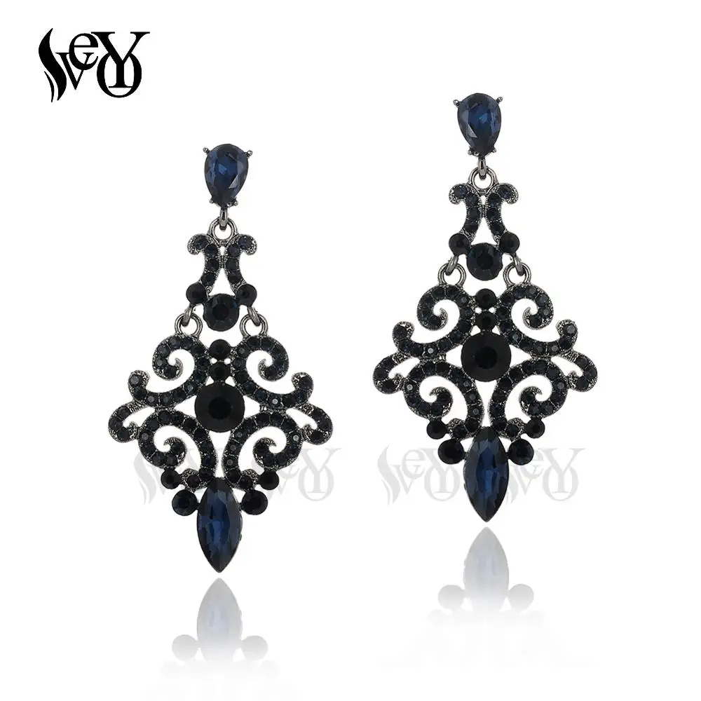 VEYO Vintage Rhinestone Drop Earrings Geometry Dangle Earrings for Women Fashion Jewelry Wholesale