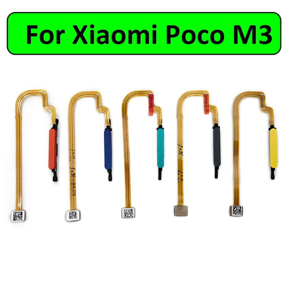 10Pcs, Fingerprint Sensor For Xiaomi Poco M3 Redmi 9T ID Home Button Fingerprint Menu Return Key Recognition Sensor Flex Cable