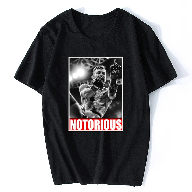 Conor McGregor Notorious Men Fan T-shirt Funny Design Black Fashion Streetwear Tee Cool Shirt Homme Funny T Shirts