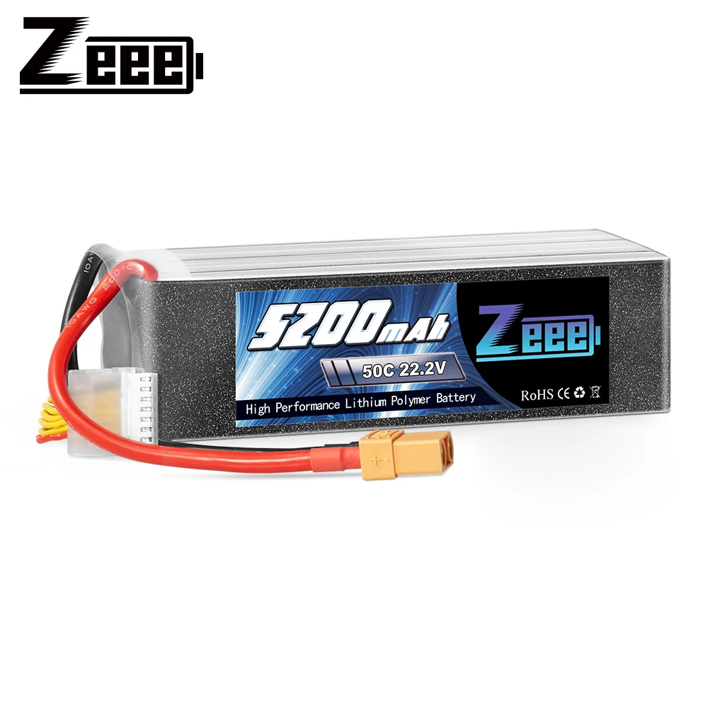 

Zeee 6S RC Lipo Battery 22.2V 50C 5200mAh with XT90 Plug for RC Car Truck Boat DJI Airplane Quadcopter RC Model Hobby Parts