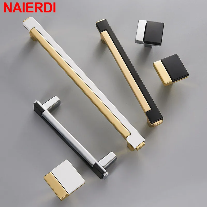 

Ручки для шкафов NAIERDI, цинковый сплав, белые и золотые