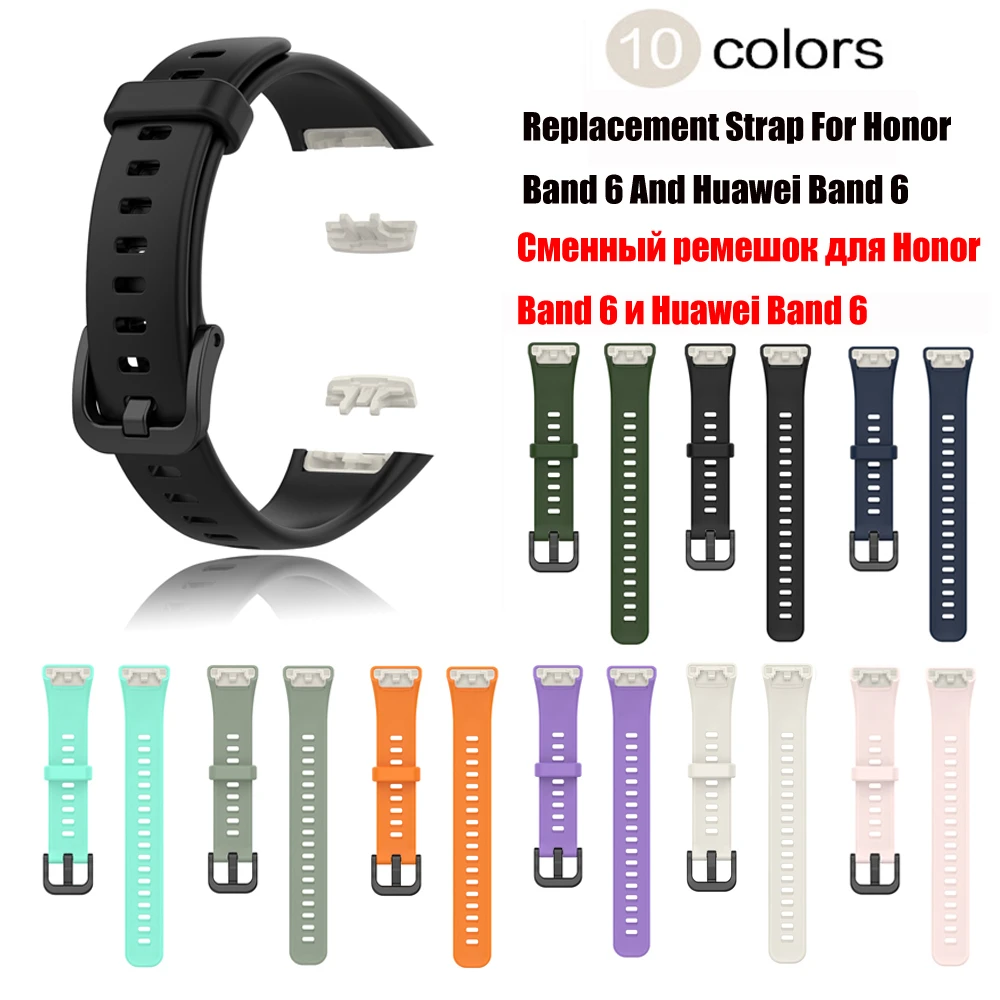 Silicone Strap For Huawei Band 6/6 Pro Strap Replacement Watchband For Honor Band 6 Strap