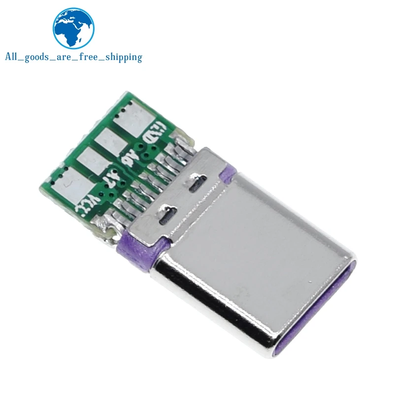 2020 NEW Micro Male Plug With PCB Solder Plate Double-sided Micro 5P Plug Usb Connector+ Type-C Male USB Connector With 4Pin PCB