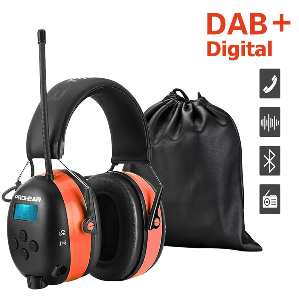 ZOHAN Electronic  Bluetooth 5.0 DAB/FM Radio Earmuffs With 2000 mA Rechargeable Battery For Weeding Noise Reduction Adjustable