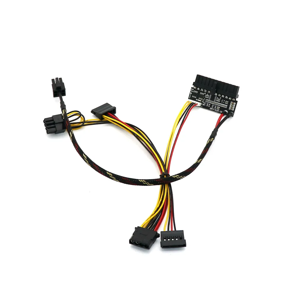 PICO-PSU 160Watt 24Pin ATX Power Module With PCI-E 6Pin Connector with 1Pcs Molex 2Pcs SATA 1Pcs CPU 4+4Pin Cable