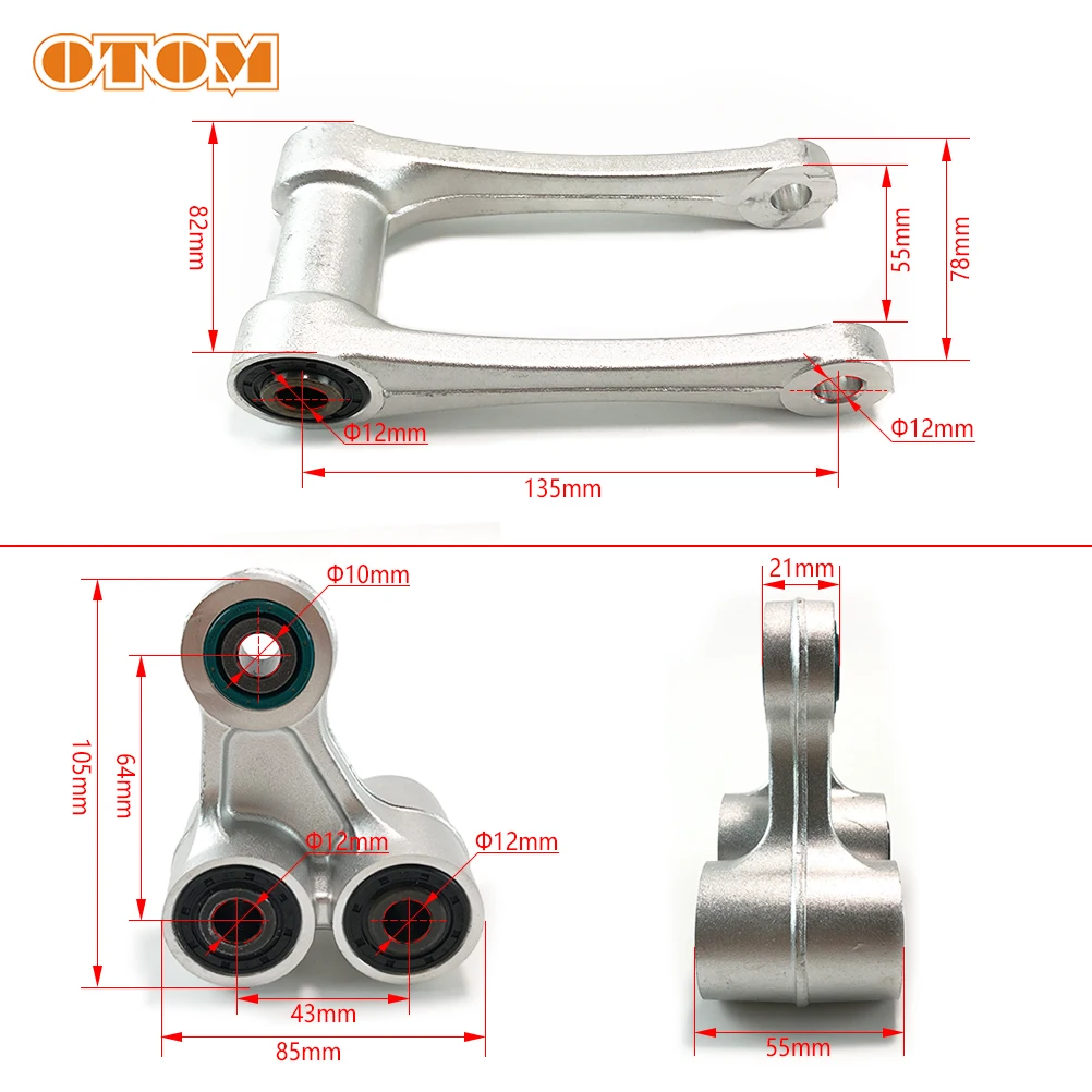 OTOM New Motorcycle Aluminum Forged Rear Pull Rod Swingarm Shock Linkage Triangle Lever For KAYO K6 SHR BSE NC GUIZUN MX4 BEIHAI