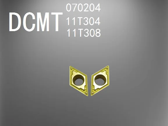Inserti in metallo duro DCMT070204HQ CA / DCMT11T304HQ CA / DCMT11T308HQ CA utensili da taglio per tornio in lega a lama CNC 10 pz