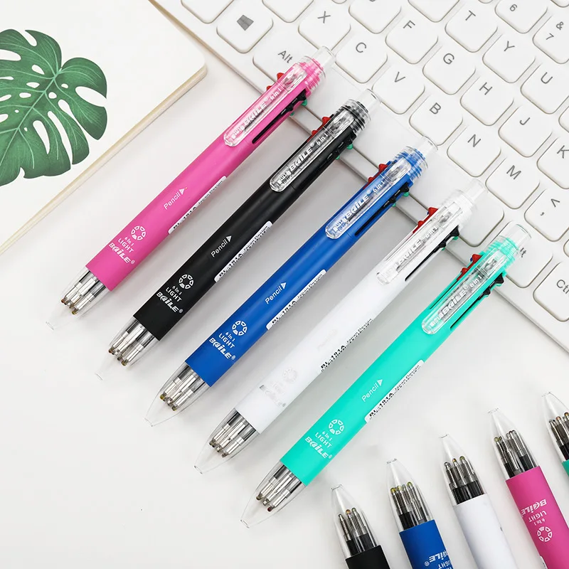 6in1 Fashion MultiColor Pen Creative Ballpoint Pen Colorful Retractable Ballpoint Pens Multifunction Pen For Writing Stationery