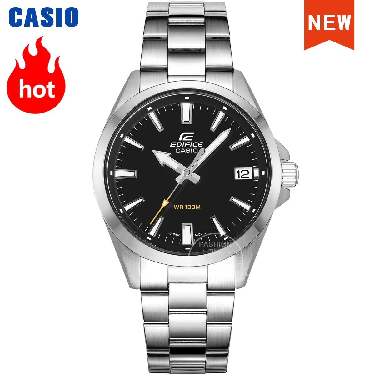 Casio-Edifice Relógio de quartzo impermeável masculino, luxo, esporte, relógio de pulso, 100m, EFV-100D-1A