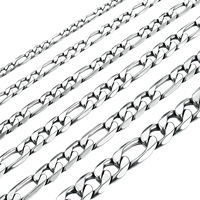 Waterproof Stainless Steel Link Figaro Chain High Quality Silver Color Necklace Men and Women Fashion Jewelry Christmas Gift