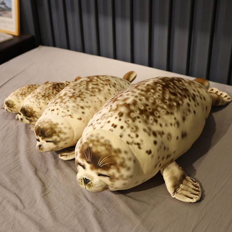 120CM Cute Fat Sea Lion Plush Toys 3D Novelty Throw Pillows Gaint Soft Seal Stuffed Plush Sleeping Pillows Home Doctor Baby Gift