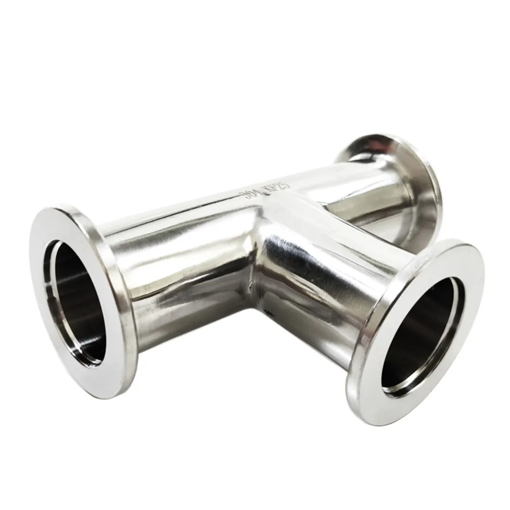 Tee KF-10/16/25/40/50 Vacuum KF Flange Size NW-25, 304 Stainless Steel Quick Flange Fittings Plumbing 30/40/55/75mm Ferrule OD