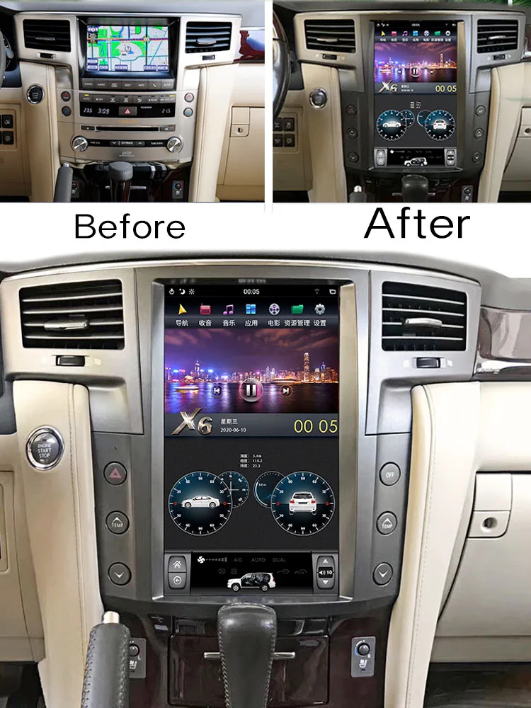 For Lexus LX J200 LX570 Sport 2007~2015 360 BirdView Car Stereo Audio Navigation GPS Navi Radio Integrated CarPlay 13.6 INCH