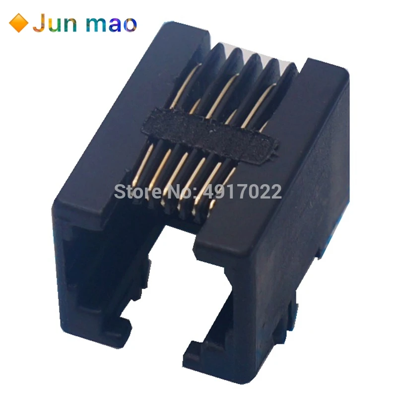 10PCS/Lot RJ11 Socket RJ12 Telephone 90 Degrees 6pin Crystal Female 95001-6p6c socket Connector 6P6C 6-Core Crystal Headrest Hot