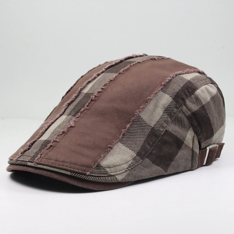 CNTANG Vintage Baskenmütze Für Männer Sommer Mode Flachen Hut Casual Visier Caps Marke Designer Retro Männer Baumwolle Kappe Taste Einstellbar